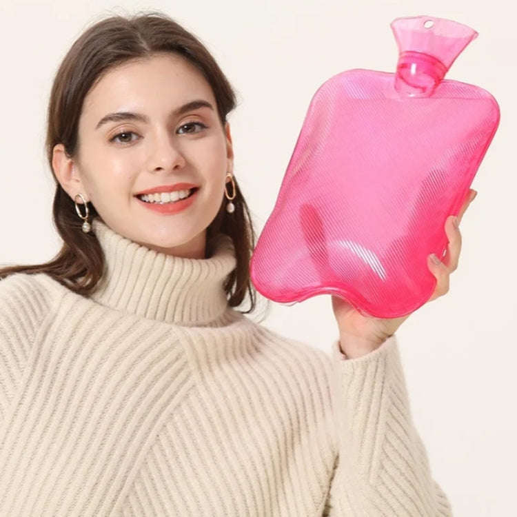 Clear PVC Thick Warm Water Bag Hand Warmer Girls Pocket Warmer Hot Water Bag, Color: 1000ml Pink