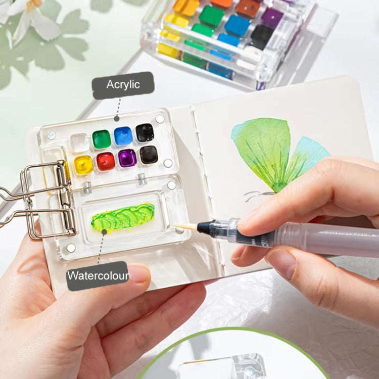 Mini Portable Watercolor Acrylic Box For Sketching, Style: 15 Grids