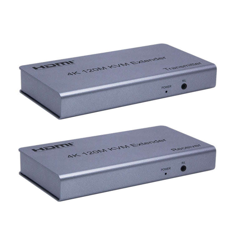 KVM 120m 4K HD Extender Computer Mouse Keyboard HDMI Single Ethernet Cable Transmitter + Receiver...