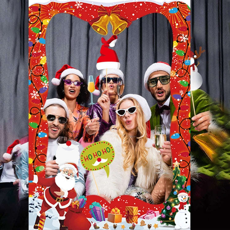 21pcs /Set Christmas Party Decoration Children Adults Quirky Photo Frame Handheld Photo Props