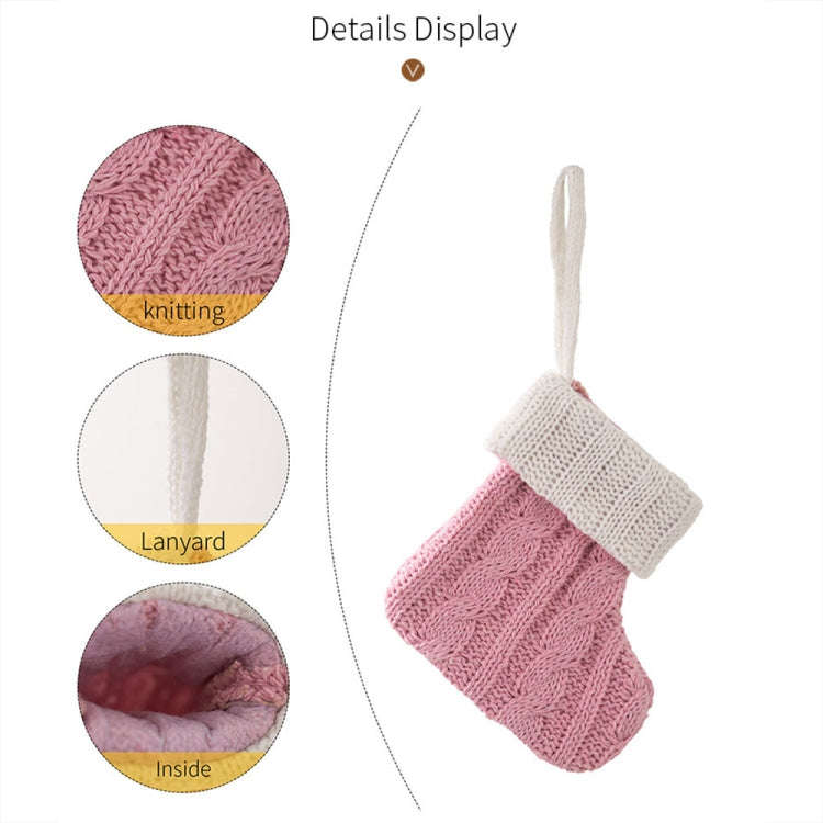 Mini Knitted Christmas Gift Socks Holiday Decorations(Gray)