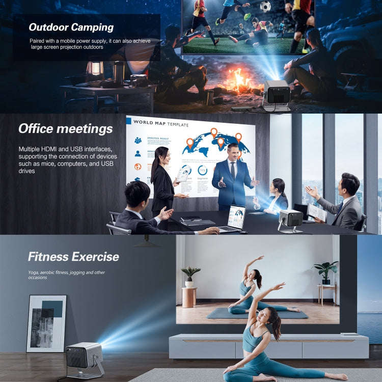 TOUMEI X6 4K HD Home Theater Office Teaching Microphone Karaoke Projector GTV Google Systems(EU P...
