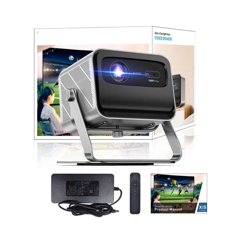 TOUMEI X6 4K HD Home Theater Office Teaching Microphone Karaoke Projector GTV Google Systems(EU P...