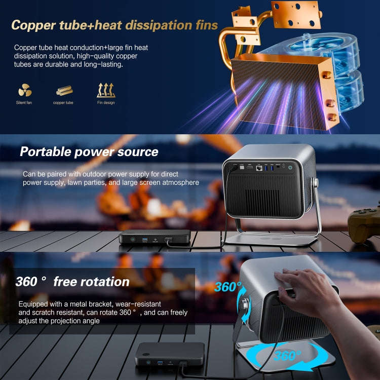 TOUMEI X6 4K HD Home Theater Office Teaching Microphone Karaoke Projector GTV Google Systems(EU P...
