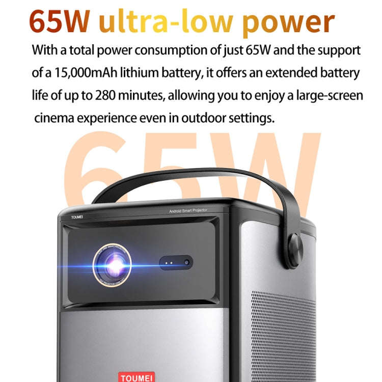 TOUMEI S8 1080P/4K DLP Android 11.OS Wifi 3D Wireless Projector EU Plug