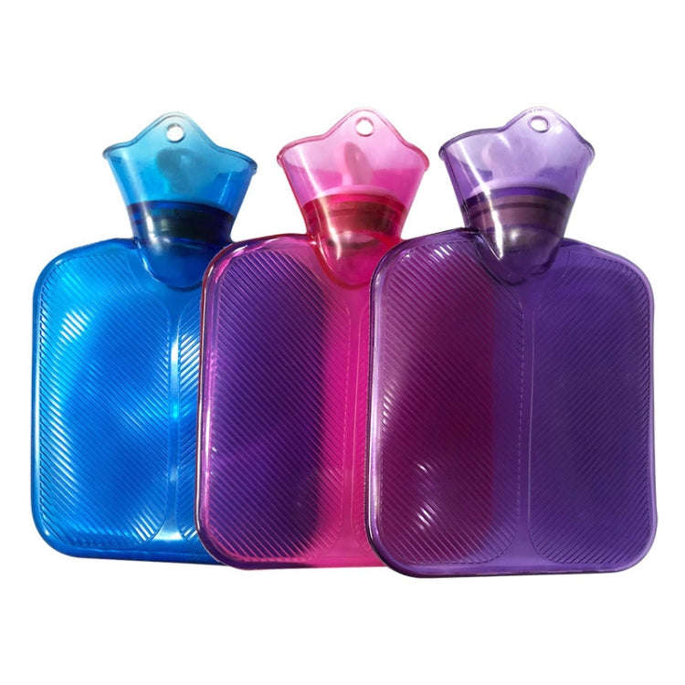 250ml PVC Hot Water Bag Thickened Transparent Filling Water Hot Water Bottle Winter Warmer Bag(Blue)
