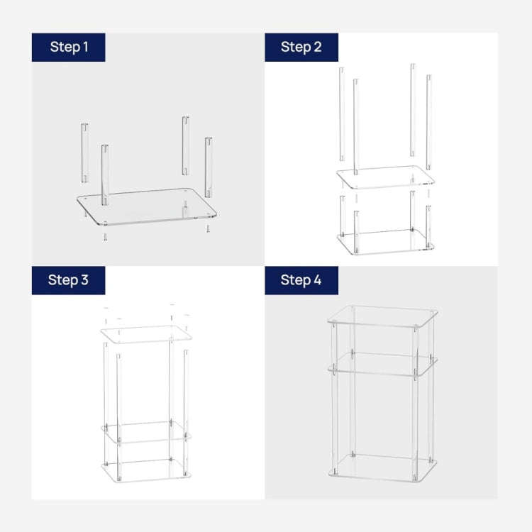 3 Layer Acrylic Square Table Bedroom Living Room Wine Table(129)