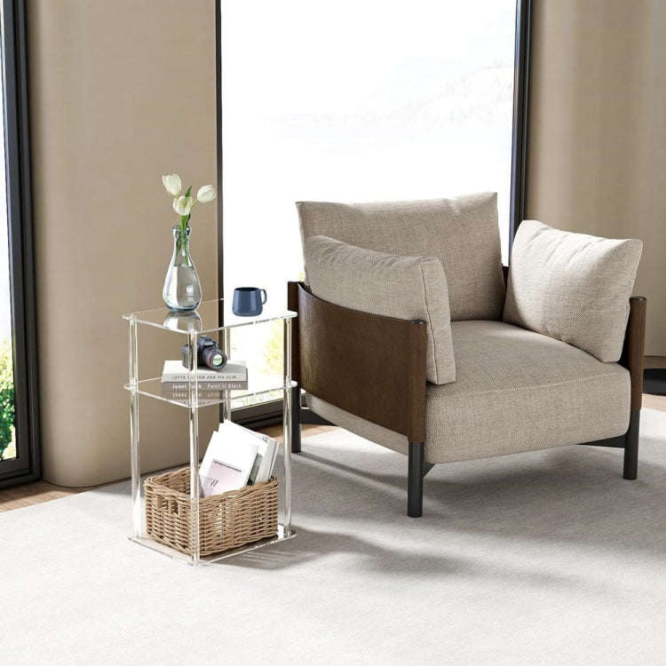 3 Layer Acrylic Square Table Bedroom Living Room Wine Table(129)