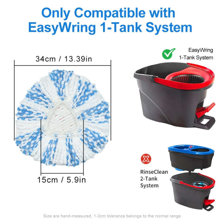 For Vileda / O-Cedar EasyWring Spin Mop Replacement Pad Microfiber Rag(Red)