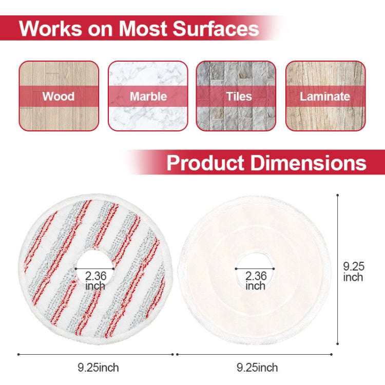 For Vileda Spin & Clean Mop Refill Pad Round Microfiber Replacement Cloth Cover(Red)