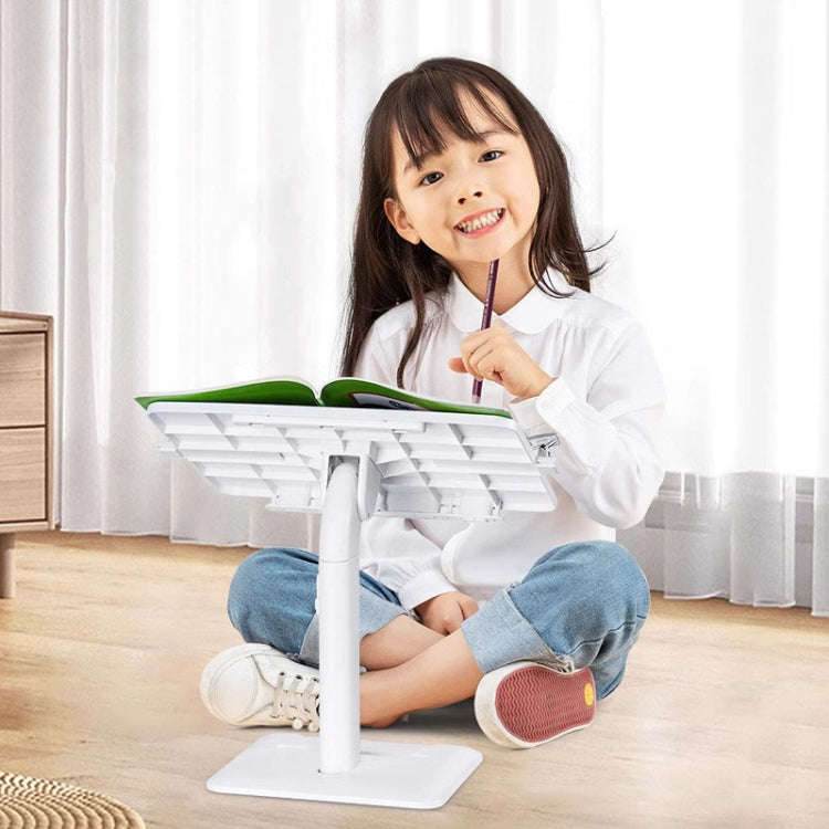 Multifunctional Retractable and Adjustable Angle Children Reading Bookshelf, Color: White Upgrade