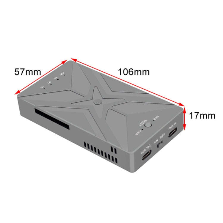 Dual M.2 NVME SSD RAID Array Mobile Hard Drive Enclosure Type-C USB3.2 GEN2x2 20G 586R(Dark Gray)