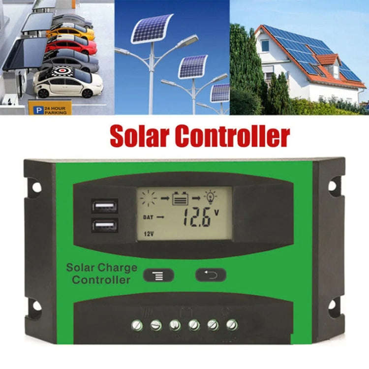 10A 12V/24V Solar Charge And Discharge Controller Dual USB Port LCD Solar Cells Panel Charge Regu...