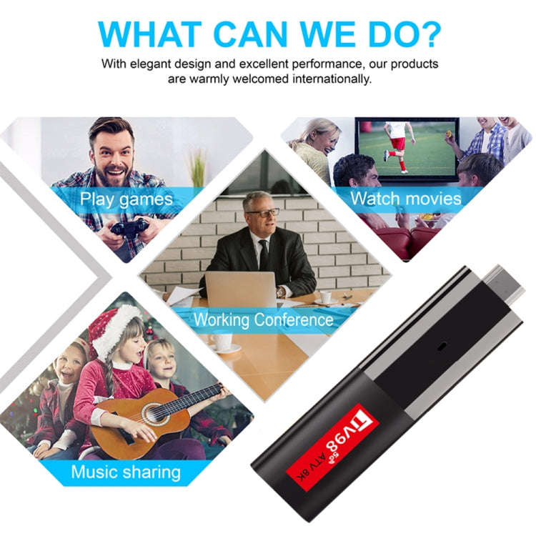 TV98 ATV 8K Allwinner H618 Android 14 2.5G+5G Dual Wifi HD Set-Top Box With Bluetooth Voice Remot...