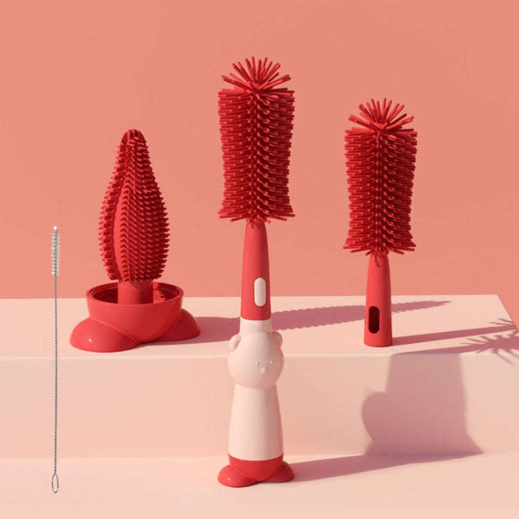 Portable 3 In 1 Food Grade Silicone Bottle Brush Set Multipurpose Baby Bottle Straw Cleaner Brush...