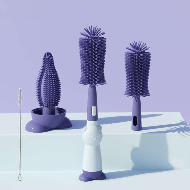 Portable 3 In 1 Food Grade Silicone Bottle Brush Set Multipurpose Baby Bottle Straw Cleaner Brush...