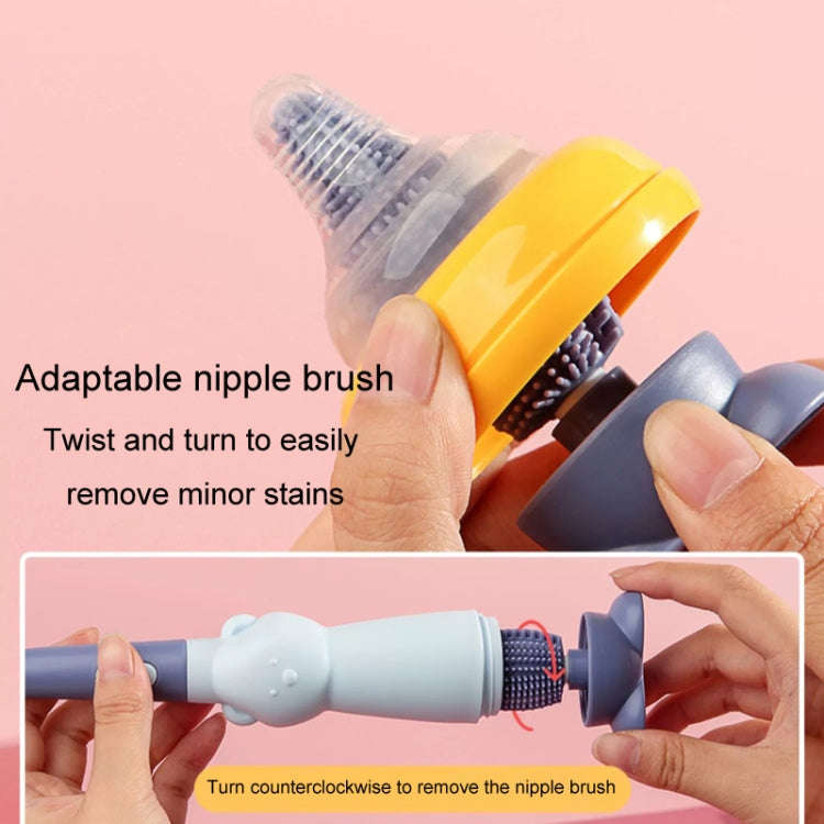 Portable 3 In 1 Food Grade Silicone Bottle Brush Set Multipurpose Baby Bottle Straw Cleaner Brush...