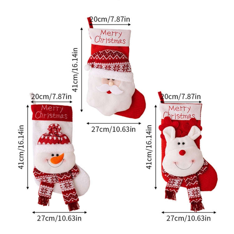 Christmas Decoration Cartoon Three-dimensional Knitted Socks Children Gift Bag(Old Man)