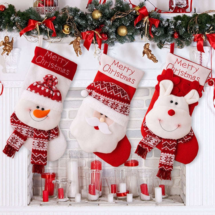 Christmas Decoration Cartoon Three-dimensional Knitted Socks Children Gift Bag(Old Man)