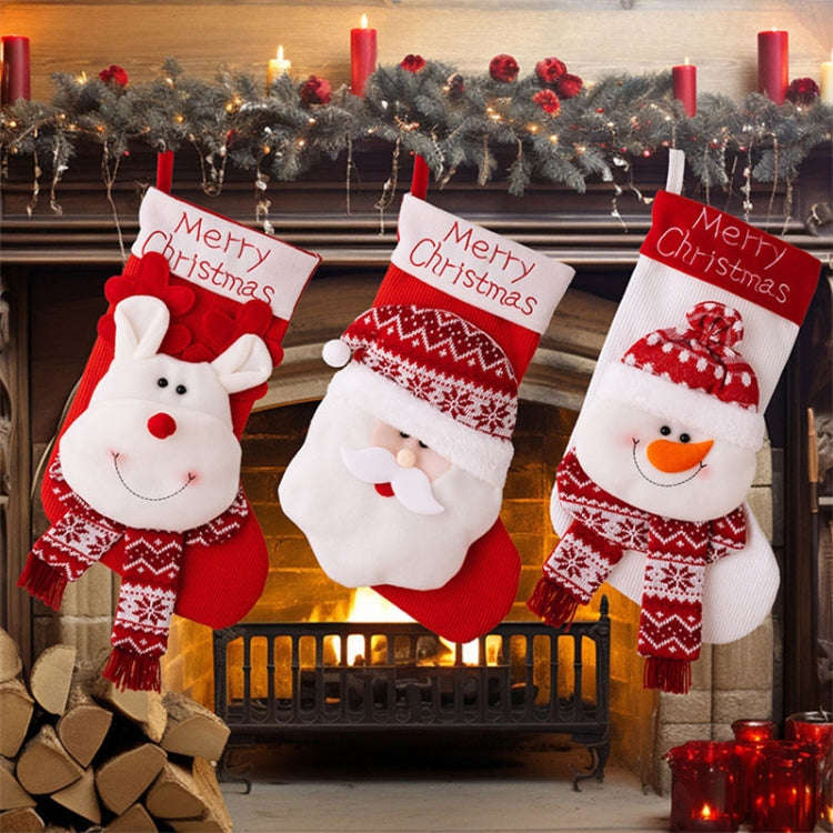Christmas Decoration Cartoon Three-dimensional Knitted Socks Children Gift Bag(Old Man)