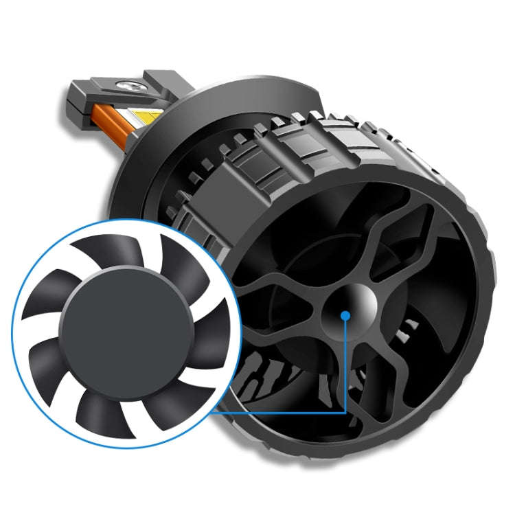 95W LED Three Copper Tube Aluminum Alloy Thick Headlight, Bulb: H7