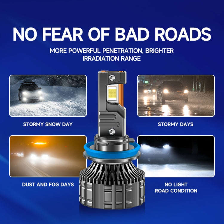 95W LED Three Copper Tube Aluminum Alloy Thick Headlight, Bulb: H7