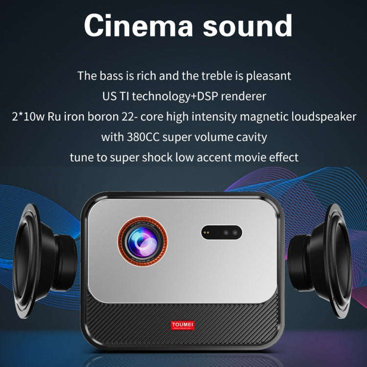 TOUMEI X5 Home Theater DLP Projector HD High Bright 1080P Projector EU Plug(Gray)
