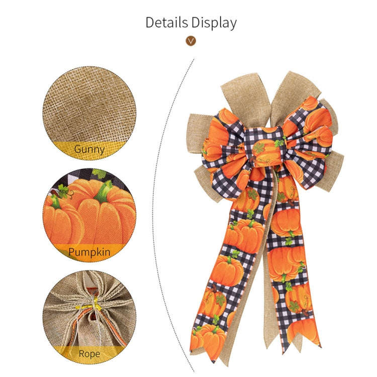 Thanksgiving Decorations Harvest Festival Home Wreath Bow Pendant(A Type)
