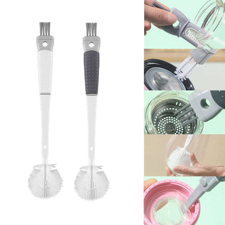 Multifunction Bottle Brush Long Handle Household Cup Washing Kettle Kitchen Cleaning Brush(Dark G...