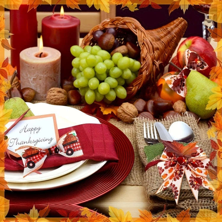 4.55m x 6.3cm Thanksgiving Ribbon Multi-purpose Harvest Season Gift Box Packaging Ribbon(C)