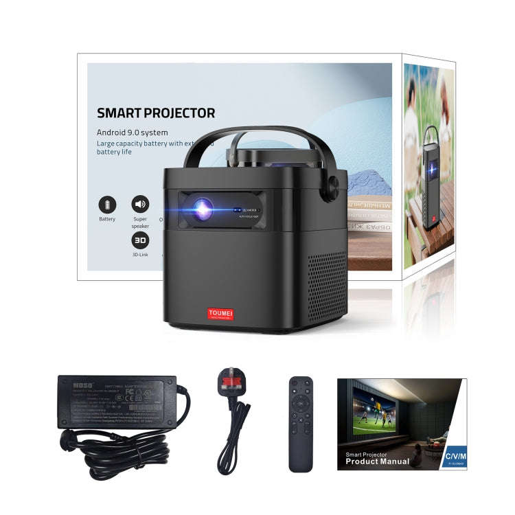 TOUMEI M2 Built-In Large Capacity Battery Outdoor Projector Handheld Portable Projection UK Plug