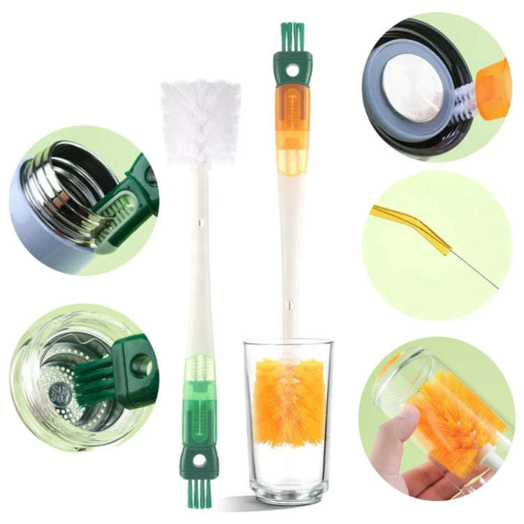 5 In 1 Multifunctional Cup Brush Long Carrot Washing Bottle Cup Lid Groove Cleaning Brush(Green)