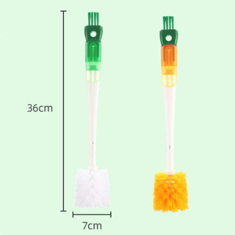 5 In 1 Multifunctional Cup Brush Long Carrot Washing Bottle Cup Lid Groove Cleaning Brush(Green)