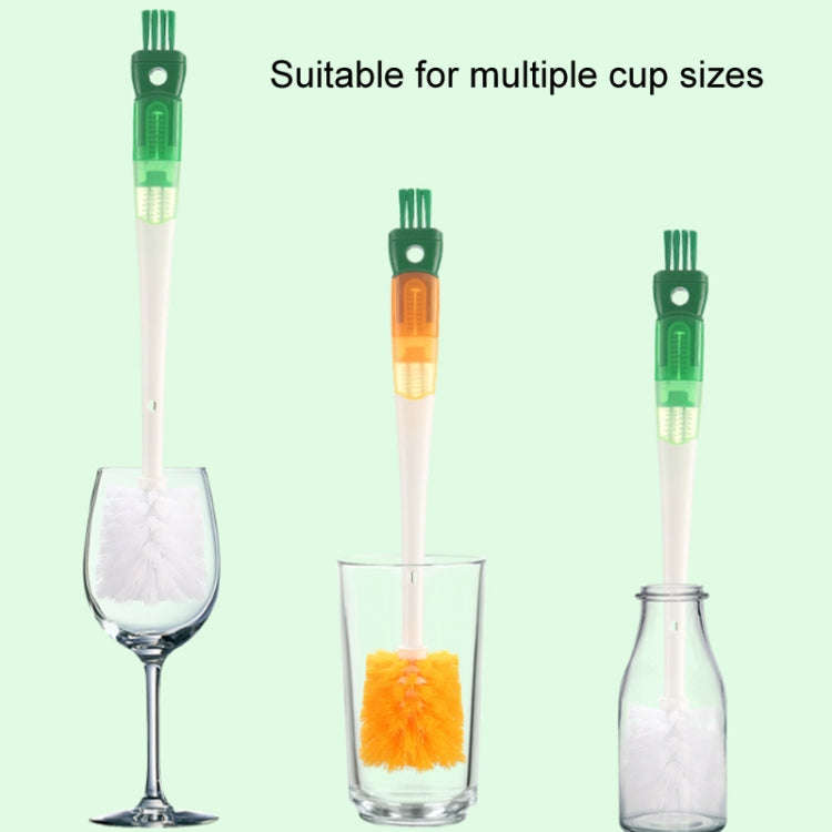 5 In 1 Multifunctional Cup Brush Long Carrot Washing Bottle Cup Lid Groove Cleaning Brush(Green)