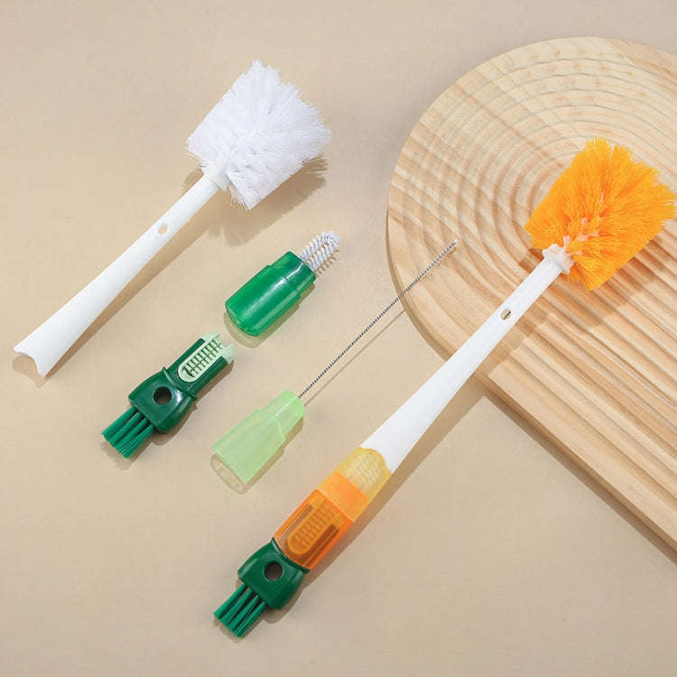 5 In 1 Multifunctional Cup Brush Long Carrot Washing Bottle Cup Lid Groove Cleaning Brush(Green)