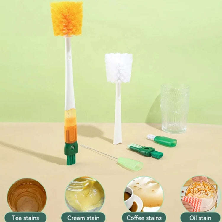 5 In 1 Multifunctional Cup Brush Long Carrot Washing Bottle Cup Lid Groove Cleaning Brush(Green)