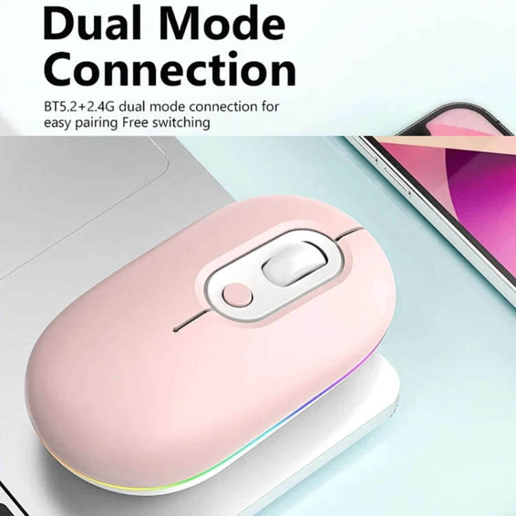 Rechargeable Illuminated Silent Wireless Mouse, Style: 2.4G+Bluetooth Green