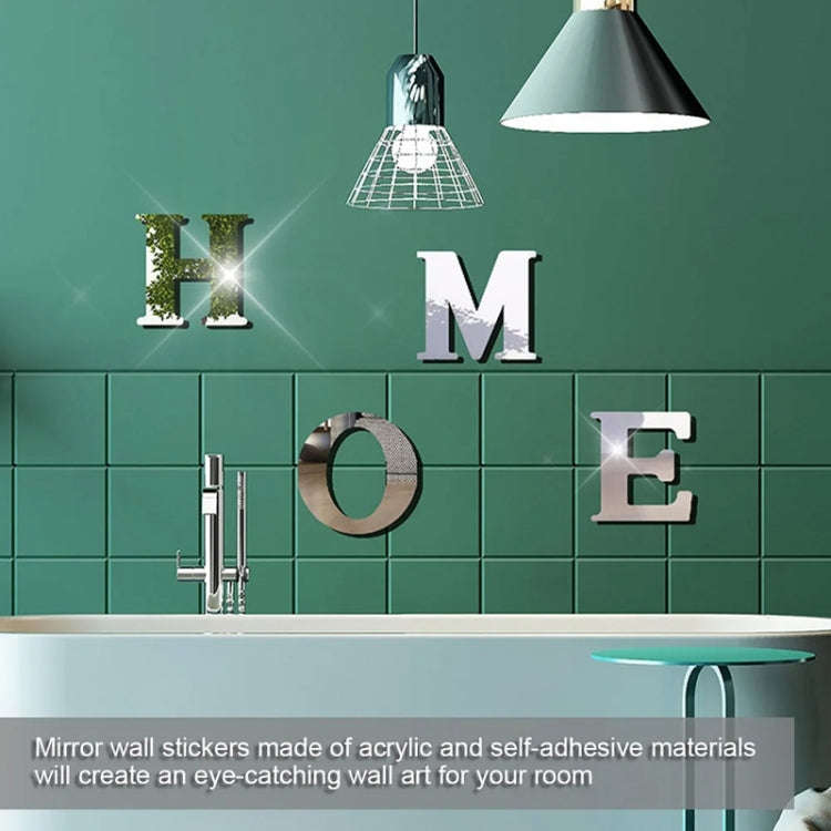 HOME Family Slogan 3D Acrylic Mirror Wall Sticker Foyer Doorway Decoration(Gold)