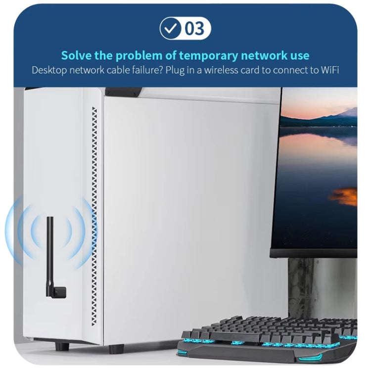 COMFAST CF-940F  300Mbps WiFi6 USB Adapter 2.4GHz WiFi Antena Wireless Network Card