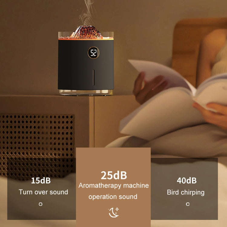 HX127 Mini Volcano Lava Aromatherapy Diffuser Small Household Atmosphere Humidifier, Color: Black