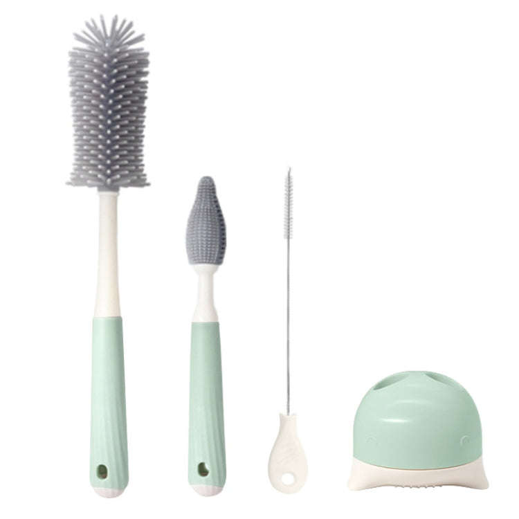 Silicone Rotating Multifunction Cleaning Cup Brush Set Bottle Nipple Straw Cleaner Brush(Straight...