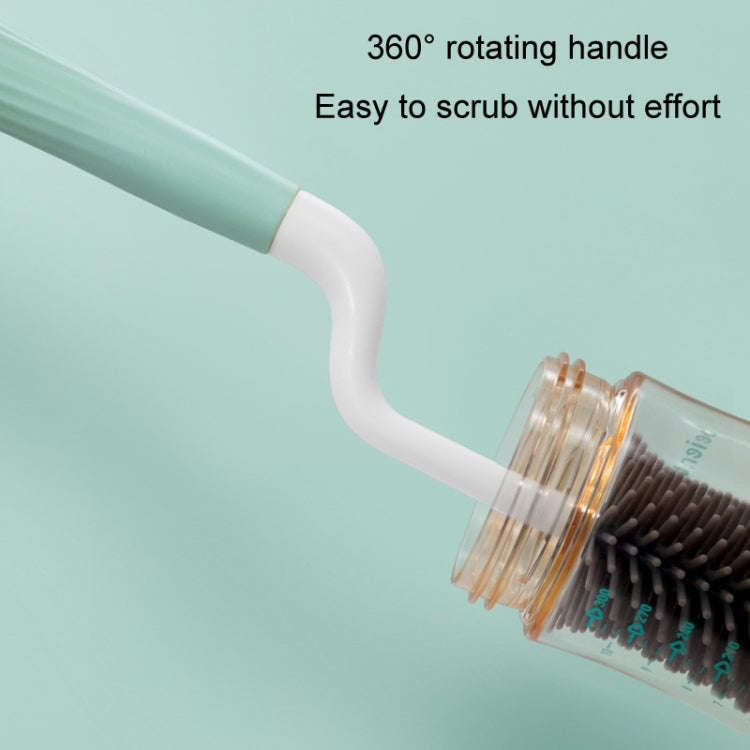 Silicone Rotating Multifunction Cleaning Cup Brush Set Bottle Nipple Straw Cleaner Brush(Straight...