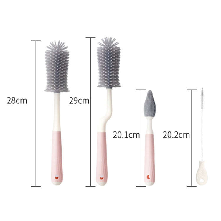 Silicone Rotating Multifunction Cleaning Cup Brush Set Bottle Nipple Straw Cleaner Brush(Straight...