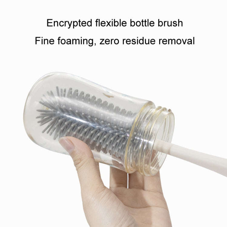 Silicone Rotating Multifunction Cleaning Cup Brush Set Bottle Nipple Straw Cleaner Brush(Straight...