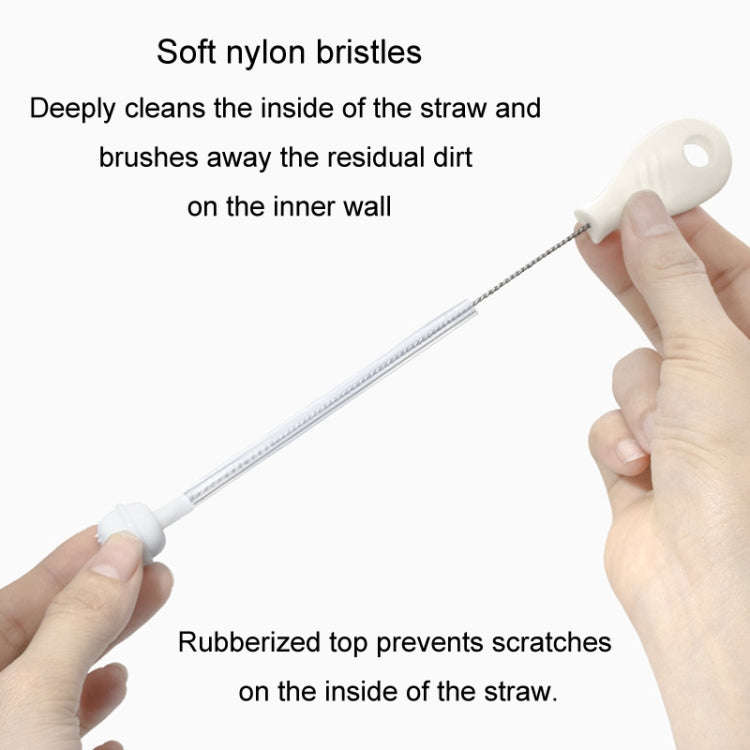 Silicone Rotating Multifunction Cleaning Cup Brush Set Bottle Nipple Straw Cleaner Brush(Straight...