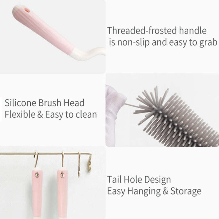 Silicone Rotating Multifunction Cleaning Cup Brush Set Bottle Nipple Straw Cleaner Brush(Straight...
