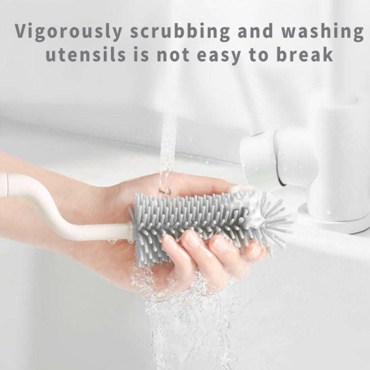 Silicone Rotating Multifunction Cleaning Cup Brush Set Bottle Nipple Straw Cleaner Brush(Straight...