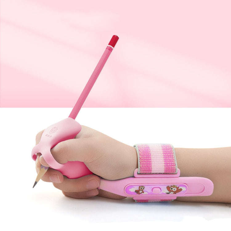Maotaizi M8125 Cartoon Student Anti-wrist Hook Pen Holding Corrector Set Writing Posture Fixer(Pink)
