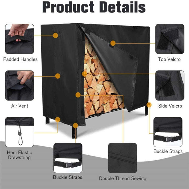 122 x 61 x 107cm Rustic Thickened Oxford Cloth Firewood Cover Outdoor Patio Fireplace Firewood Fr...