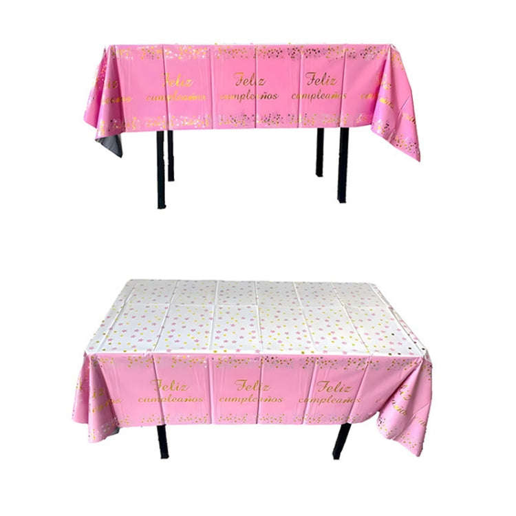 137x183cm Happy Birthday PET Aluminum Film Tablecloths Disposable Waterproof Party Decorative Tab...